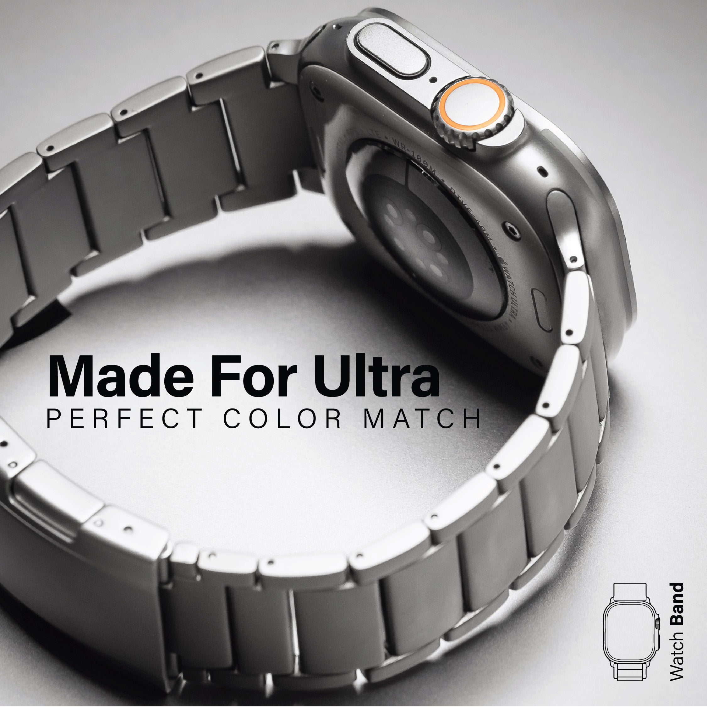 アトムカード　チタン T01 (Max) Titanium Apple Watch Band - Classic Metal Elegance