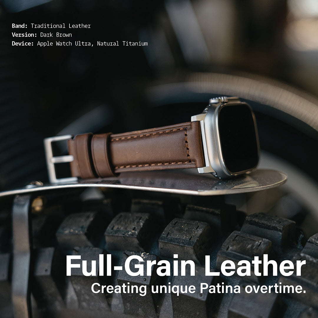 Traditional Leather band - Full Grain Leather Apple Watch Band